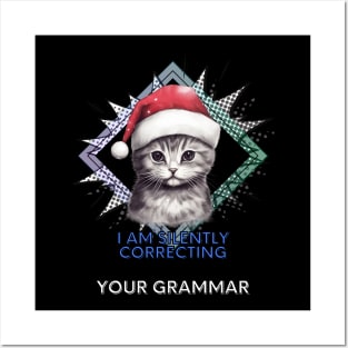 Funny Christmas Sarcastic Quote Cat Posters and Art